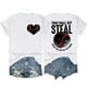 thumbnail image 1 of Camisetas de Manga Corta para Mujeres Beisbol Amor Doble Cara Impresión Cuello Redondo Camiseta, Top de Verano Casual, 1 of 3