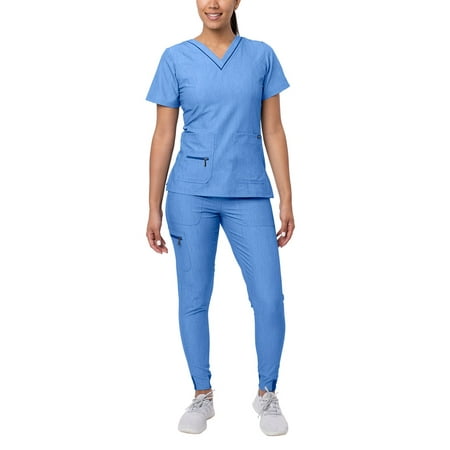 

Adar Pro Flawless Plus Scrub Set For Women - Elevated V-Neck Top & Jogger Scrub Pants
