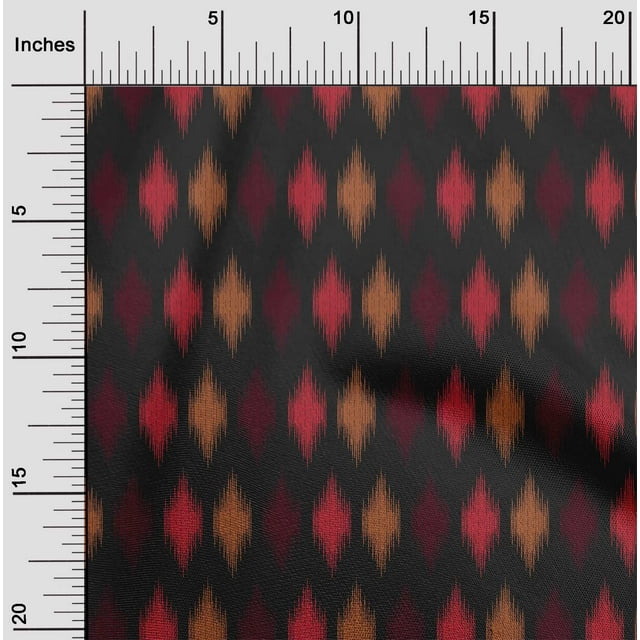 oneOone Polyester Lycra Fabric Argyle Ikat Print Sewing Fabric BTY 56 Inch Wide