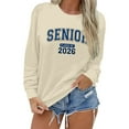 thumbnail image 2 of Womens Spring Sweatshirts Senior 2026 Print Crewneck Y2K Pullover Casual Long Sleeve Loose Fit Tops, 2 of 7