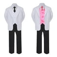 thumbnail image 2 of 7pc Boy Formal Necktie Black White Suit Set Satin Necktie & Vest Baby Sm-20 Teen, 2 of 3