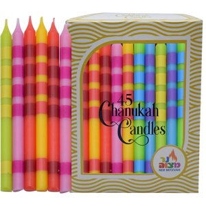 Ner Mitzvah Multicolor Dripless Hanukkah Candles, 45-Pack