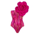 thumbnail image 4 of Afdoent Women's One Piece Swimsuits Womens 3D Flower Bandeau Swimsuit Strapless Rosette Bathing Suit Swimwear 2026 Summer Swimwear, 4 of 4