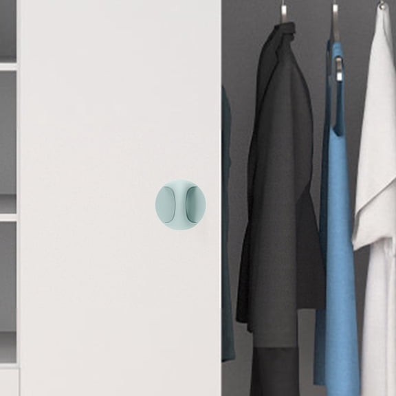 Self-Adhesive Cabinet Door Handles | No-Hole Plastic Pulls for Drawers, Closets & Sliding Doors | Non-Marking Strong Paste | 6-Pack Blue, Green, White | 6.5x6.5cm
