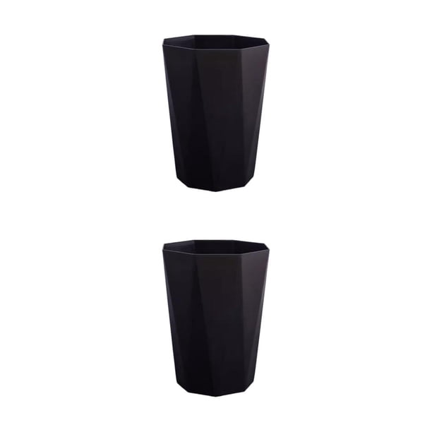 Wosthever Cubo de basura de aspecto limpio: capacidad de 6 l, aplicación amplia, gran apertura, cocina, dormitorio, fácil acceso para el hogar Negro L 2Conjunto