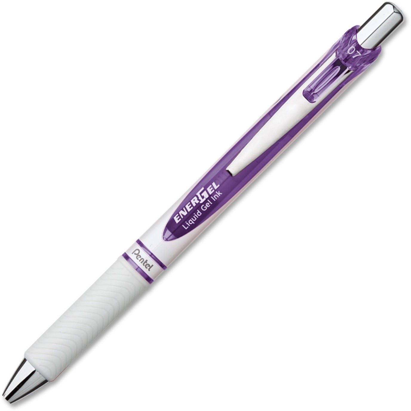 Pentel EnerGel Pearl Retractable Liquid Gel Pen, (0.7mm) Metal Tip, Medium Line, Violet Accent, Violet Ink