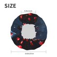 thumbnail image 4 of Kdxio Cosmic Red Sparkle Dice Print Shower Cap for Women,Elastic and Reusable,Double Waterproof Layers Bathing Hat, 4 of 6