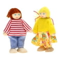 LAMIRO Dollhouse Family People Furniture House Set Wooden Dolls