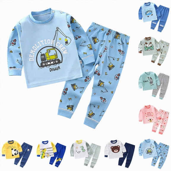 Nwiuh Girls Long Sleeve Pajama Sets, 2 Piece Pullover Casual Girls' Sleepwear Loungewear (Green, 5-6 Years)
