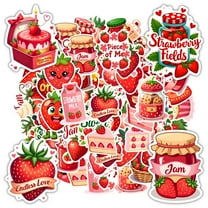 35pcs-50pcs Cute Stickers Kids Stickers Strawberry Stickers Jam Stickers DIY Stickers for Suitcase Fridge