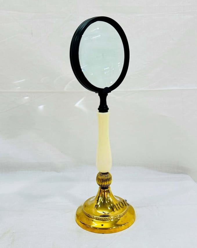 Brass Tabletop Magnifying Glass Home and Office Desktop Decorative Item Best for Gifting