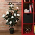 thumbnail image 5 of Vickerman 45" Artificial Yellow Rose Plant in Pot., 5 of 5
