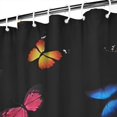 thumbnail image 3 of Black Blue Orange Butterfly Pattern Shower Curtain 84"x72" ,Bathroom Decorative Shower Curtains Set with 12 Hooks,Modern Waterproof Washable Shower Curtain, 3 of 6
