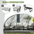 thumbnail image 5 of Aluminum Outdoor Patio Furniture Set 5 Seat, Patio Conversation Set with Durable Mesh Rope Weaving, Wide Armrests and Seats, Metal Sofa Set for Patio Grey, 5 of 7
