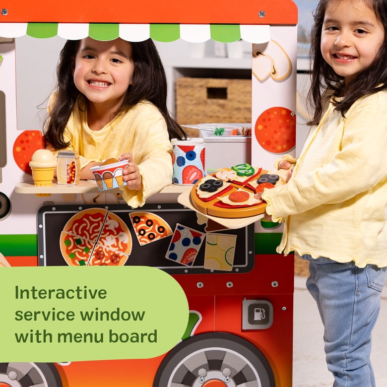Melissa & Doug Wooden Pizza Food Truck Activity Center with Play