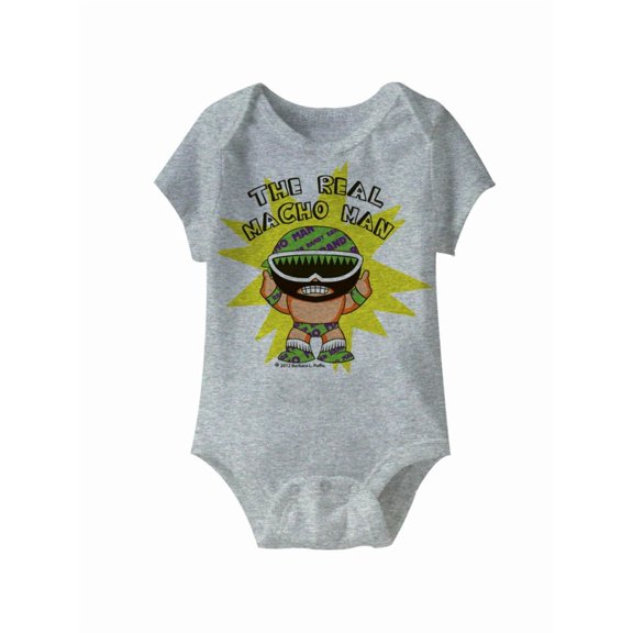 Macho Man To Be Real Gray Heather Infant Baby Creeper Snapsuit Romper