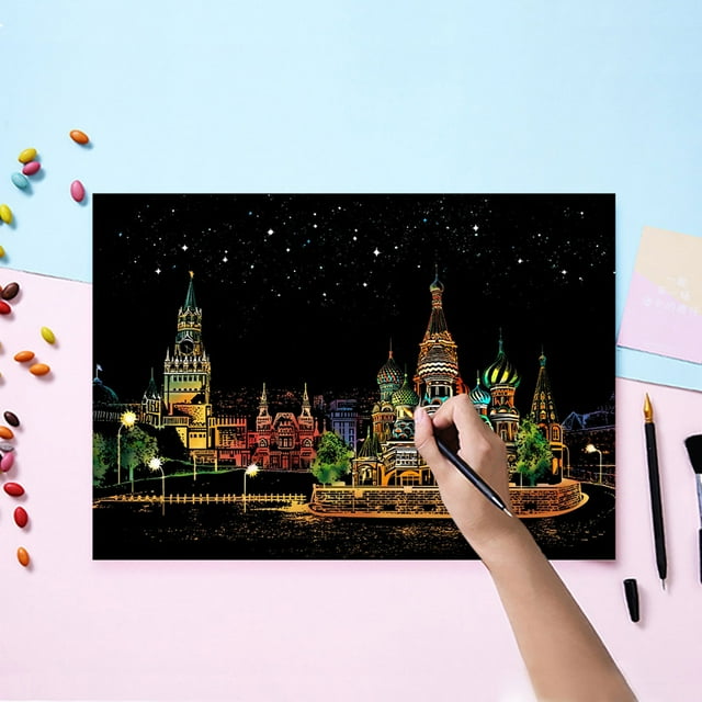 Nightscape Unique DIY Scratch Off Painting For Adults Kids Unveil With Every