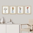 thumbnail image 2 of PixonSign Framed Wall Art Flower Variety Glass Vases Prints, Set of 4 Nautical Pastel Watercolor Colorful Floral Wall Décor, Adhesive Canvas Poster, Modern Home Artwork - 11"x14" Natural, 2 of 5