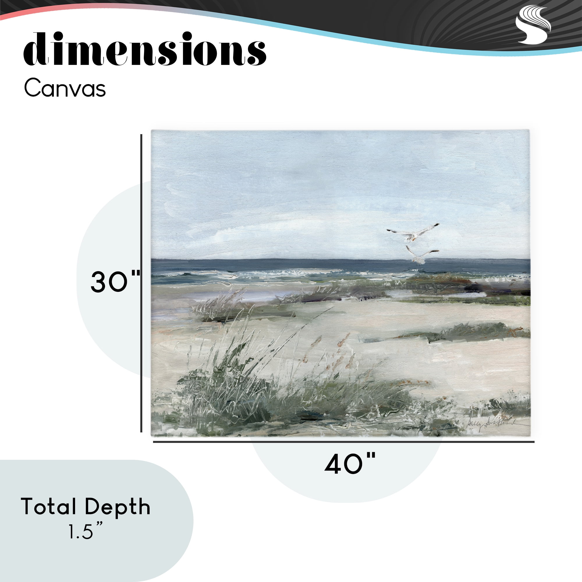 Stupell Industries Seagull Pair over Waves Canvas Wall Art, design by Sally Swatland