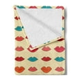thumbnail image 2 of Kiss Soft Flannel Fleece Throw Blanket, Pattern with Different Female Lip Shapes in Cartoon Style Colorful Romantic Girlish, Cozy Plush for Indoor and Outdoor Use, 50" x 70", Multicolor, by Ambesonne, 2 of 5
