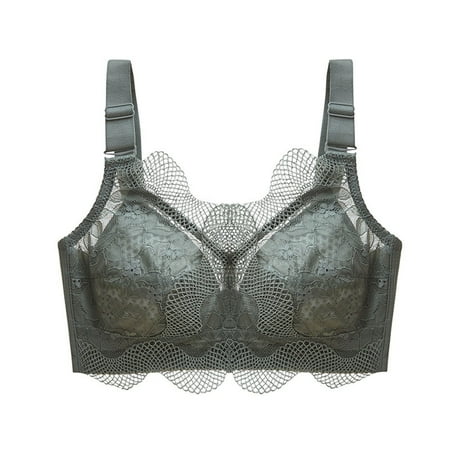 

sexy lingerie for women Ladies No Steel Ring Gathered Adjustable Lace Big Breasts Show Small Sexy Bra