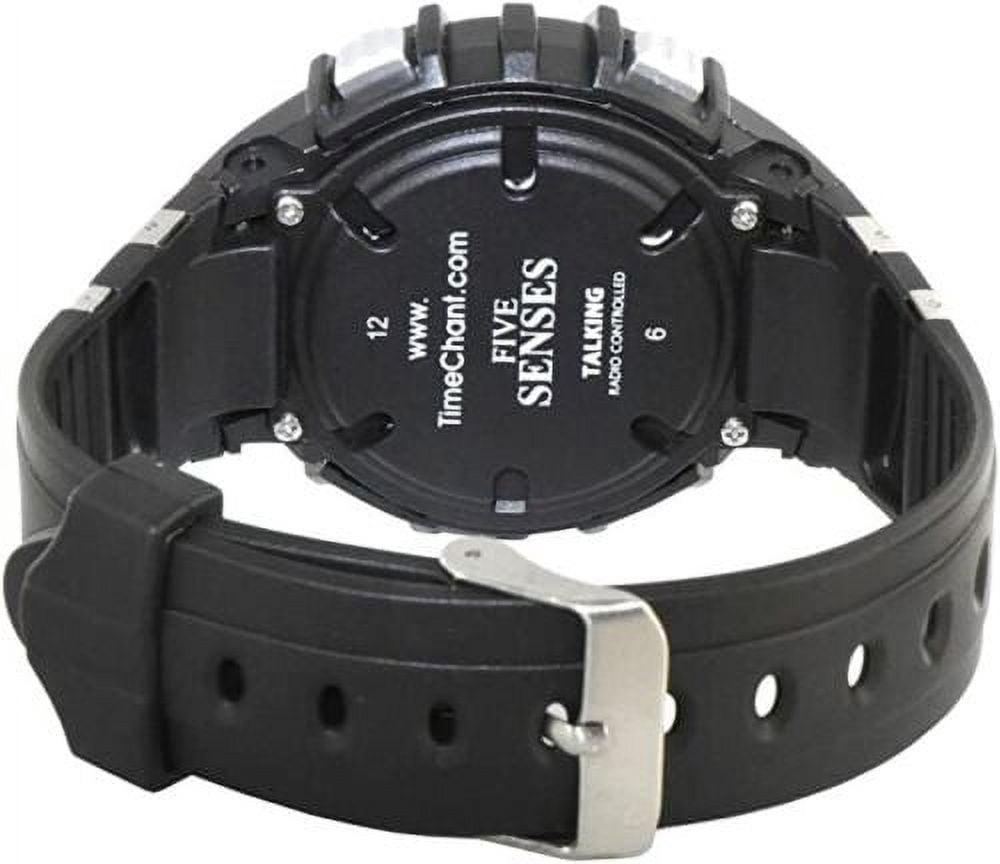 Five Senses Atomic English Talking Watch for Seniors Men and Women Talking with Day-Date Loud Alarm Clock with LCD Screen for Visually Impaired (Silver)