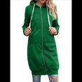 thumbnail image 3 of Sudadera con Capucha y Cremallera para Mujer, Chaqueta Informal de Larga para Otoño, Chaquetas Largas de Otoño con Bolsillos, Túnica Verde Hierba M, 3 of 9