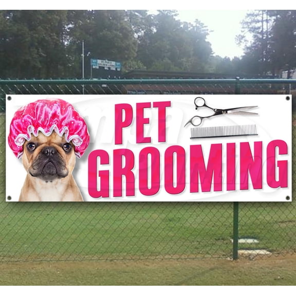 Pet Grooming 13 oz Vinyl Banner With Metal Grommets