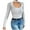 Gray-04, variant on STETMN Women's Long Sleeve Tops Choker Neck Cutout Front Sexy Blouse Fall Slim Fit Stripe Tee Shirts