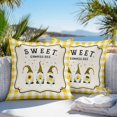 thumbnail image 3 of Throw Pillow Covers 26x26 Inch Set of 2, Summer Gnomes Waterproof Outdoor Pillow Covers, Yellow Plaid Sweet Bee Spring Floral Decorative Cushion Pillowcases for Couch, Sofa, Bed, Garden, Patio, 3 of 9