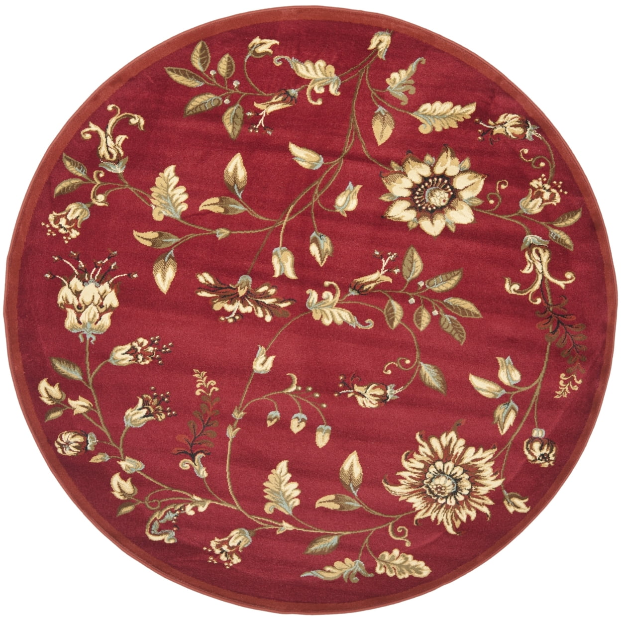 SAFAVIEH Lyndhurst Milo Floral Border Area Rug, Red/Multi, 8'9" x 12'