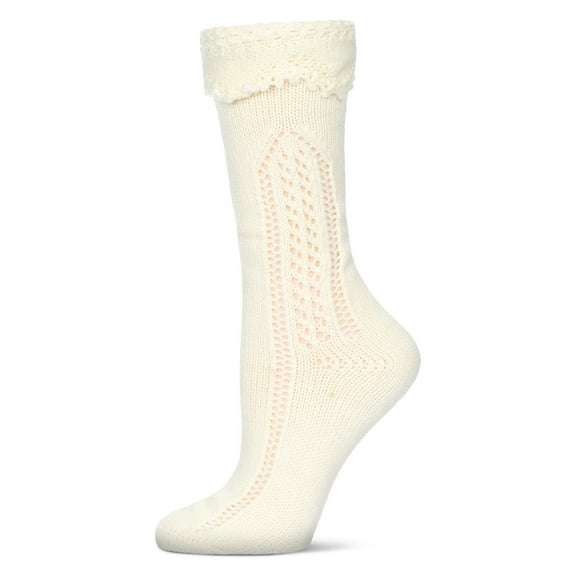 MeMoi ElegaKnit Chunky Knit Boot Socks - Womens - Female, One Size, Cream
