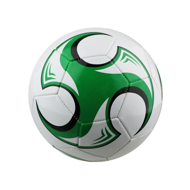 Naiovety Balón de fútbol juvenil de PVC, talla 5 con paneles cosidos a máquina, cubierta de PVC suave para un manejo suave Deportes y aire libre blanco verde