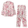 thumbnail image 7 of SEANATIVE Cherry Blossom Button Up Pajamas Size 3XL Pink Long Sleeve Lounge Sets for Women 2 Piece Pajama House Wear with Pockets Ladies Pj Loungewear Tops and Pants, 7 of 7