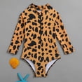 thumbnail image 2 of Hessimy Girl One Piece Swimsuit Quick Dry Bathing Suit Cross Shoulder Strap Beach Swimwear(Gold,2-3 Years), 2 of 7