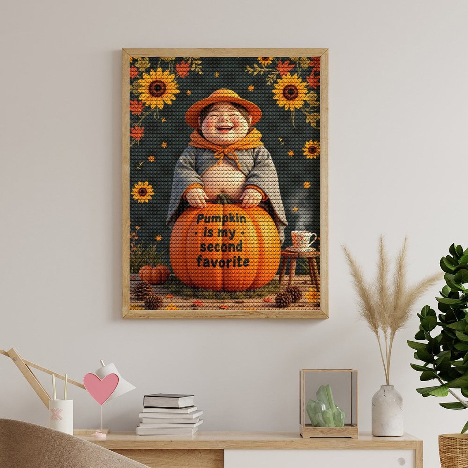 Diamond Art Kits for Adults, Joyful Autumn Pumpkin 5D Diamond Painting Kits for Adults Beginners, DIY Full Drill Diamond Painting, Gem Art and Crafts 12x16