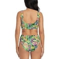 thumbnail image 3 of Kdxio Blooming Cactus Print Women's 2 Piece High Waisted Wrap Spaghetti Strap Summer Swimsuit Bikini Set-Large, 3 of 7