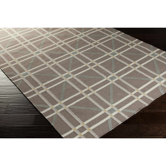 Hauteloom Emden Wool Hallway, Kitchen Runner Rug - Contemporary - Mustard, Ice Blue, Gray - 2'6" x 8'
