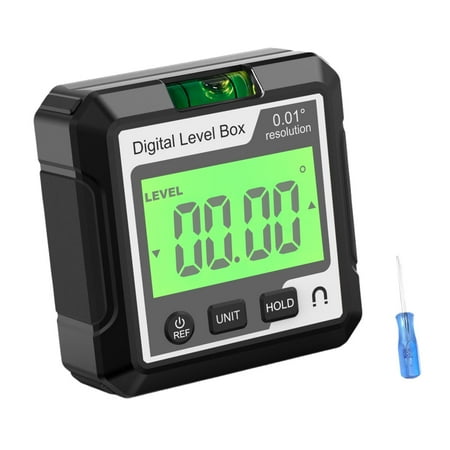 Vsenkes Digital Angle Gauge Cube Inclinometer Portable with Backlight Multifunctional Measuring Tool for Masonry Miter Saw Black White