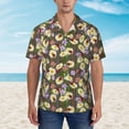 thumbnail image 2 of Honeii Ladybugs And Flowers On A Wooden Print Men’s Hawaiian Shirt,Classic Button-Down Short Sleeve Shirt, for Beach, Vacation, and Outdoor Activities,XX-Large, 2 of 7