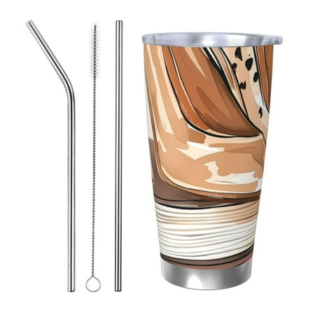 

Salouo Stylish High Heels On Books Print 20oz Tumbler with Lid Stainless Steel Vacuum Insulated Tumbler Durable Insulated Coffee Mug Thermal Cup with Splash Proof Sliding Lid-Straw Three-piece Set