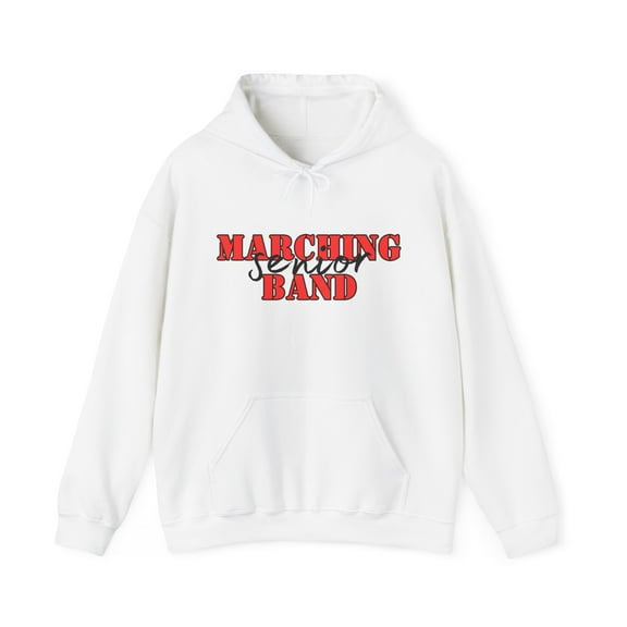 Marching Band Senior Red Black Marching Band High School Hooded Sweatshirt