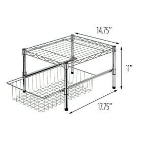 Large Under The Sink Mesh Slide Out Cabinet Drawer With Shelf In