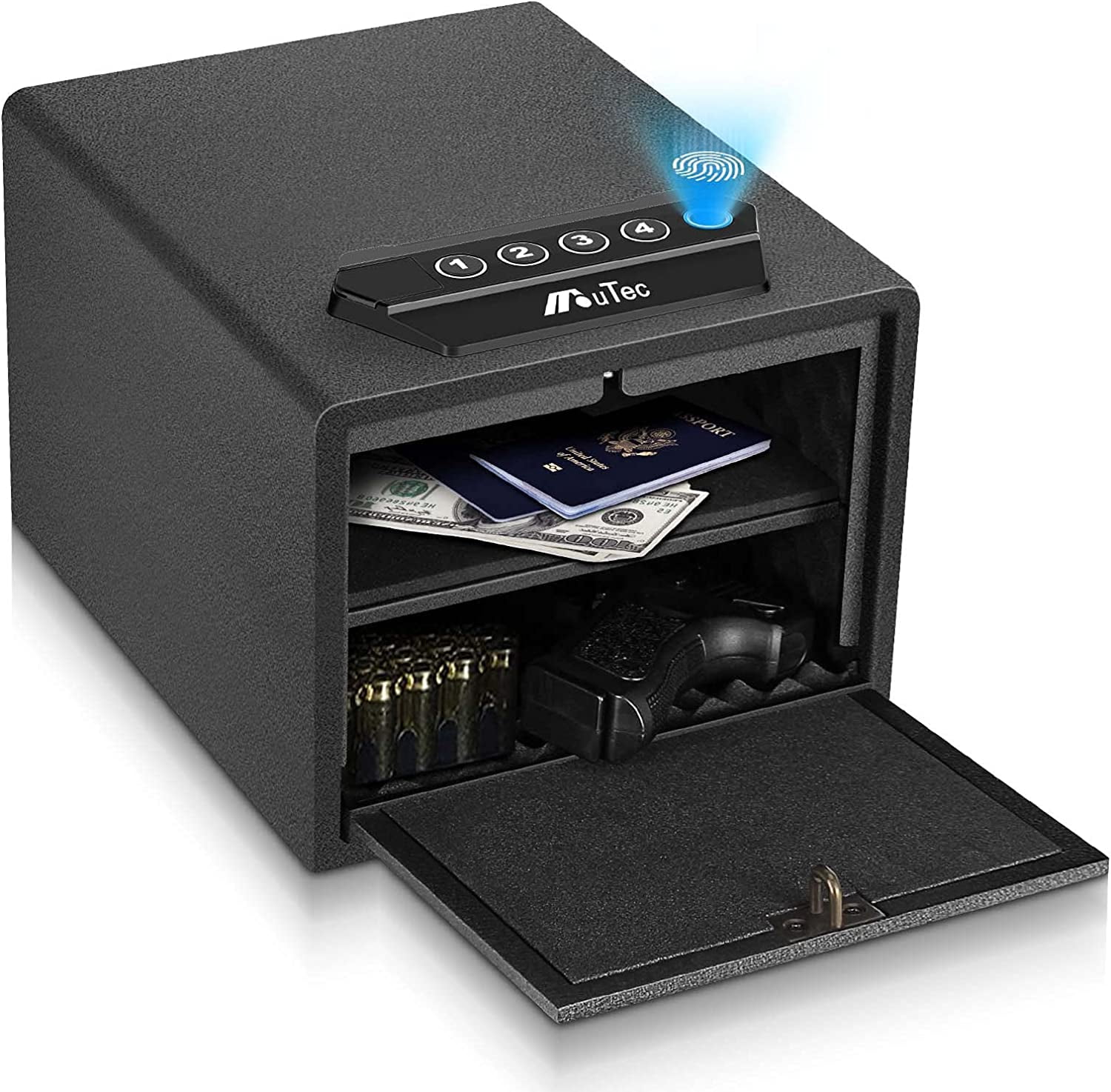 Biometric Handgun Safe, Quick Access Fingerprint Multifunction Pistol