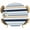 Navy blue, khaki, light blue, variant on Elastic Fitted Round Tablecloth, Teal Khaki Striped Waterproof Stretch Table Cover for 55"-60" Tables, Farmhouse Stripes Modern Abstract Art Washable Outdoor Tablecloths for Patio, Picnic, Camping