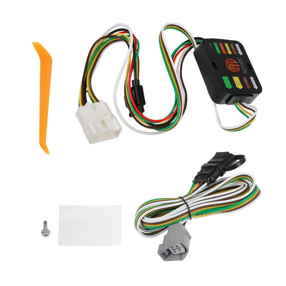 1 Set Car 4-Way Flat Trailer Wiring Harness for Toyota Highlander 2020-2021 Black