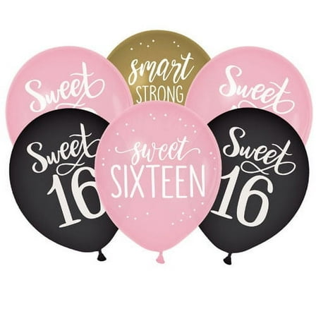 Blush Sixteen Pink Girl Kids 16th Birthday Party Decoration Latex Balloons