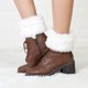 thumbnail image 3 of Calcetines de invierno para botas de pierna de ganchillo para mujer, calcetines cálidos para tobillo con adornos en los puños, 3 of 3