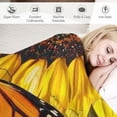 thumbnail image 3 of PRATYUS Sunflower Gifts Blanket Sunflowers with Butterfly Throw Blanket for Sofa Bedroom, Yellow Floral Blanket Botanical Nature Garden Flowers Fuzzy Blanket for Girls Women Room Decor 40x50in, 3 of 6