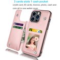 thumbnail image 3 of EBIZCITY for iPhone 14 Pro Max 2022 Wallet case, Flip Wallet Leather Magnetic Clasp Case with Credit Card Holder and Shockproof Function Kickstand Phone Cover - Rose Gold, 3 of 8
